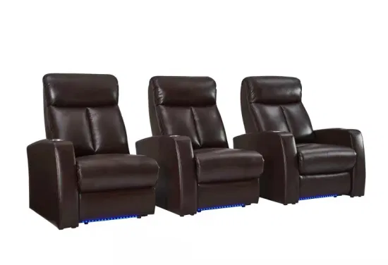 Chaise de cinéma maison personnalisée avec cuir ou tissu dans un fauteuil inclinable électrique